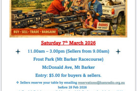 VK6 Mt Barker Car Boot Sale - 7 March 2026