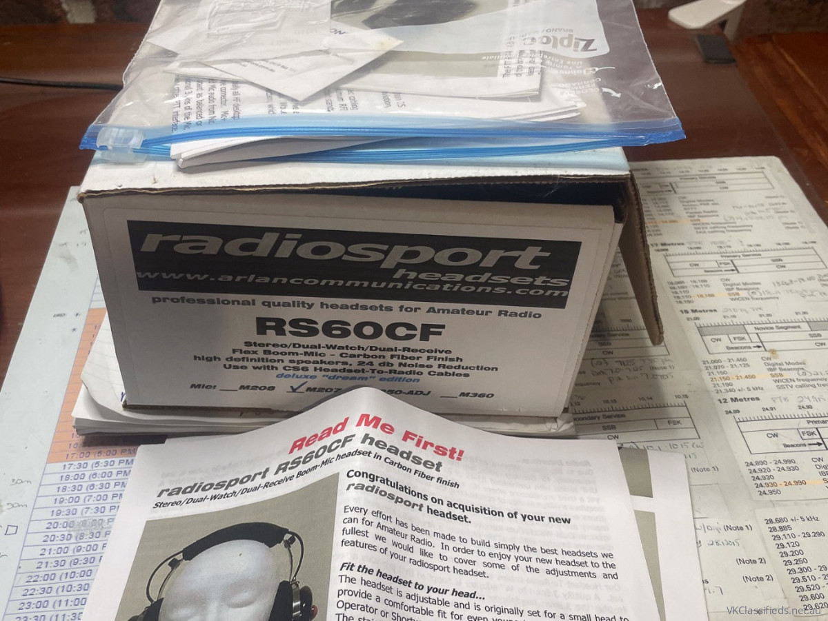 Radio Sport RS60CF Headset with Yaesu Plug and PTT