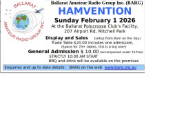 Ballarat Amateur Radio Group Hamvention Feb 1 2026