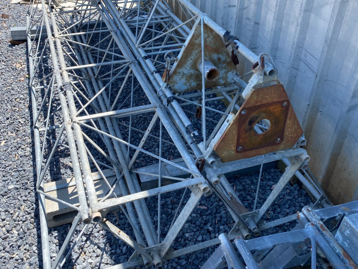 Galvanised triangular tower