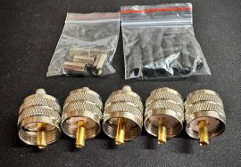 5 x PL259 - RG58 / RG400 Coax Crimp Connectors