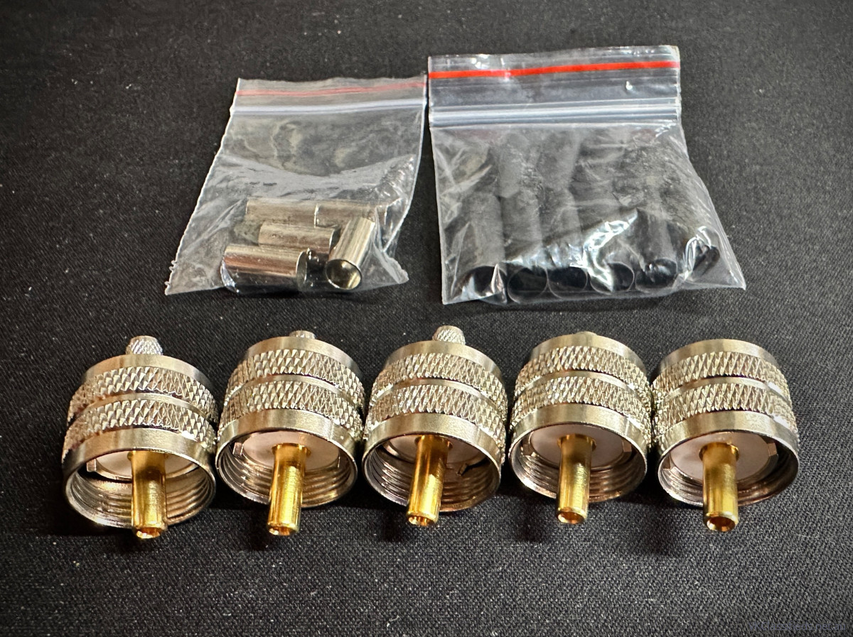 5 x PL259 - RG58 / RG400 Coax Crimp Connectors