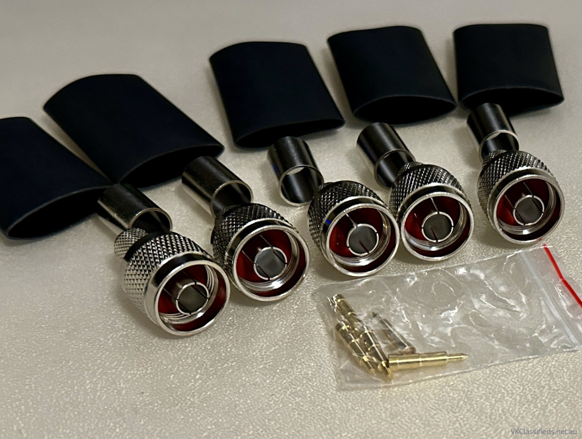 5 Pack N-Male Coax Crimp Connectors LMR400/9913