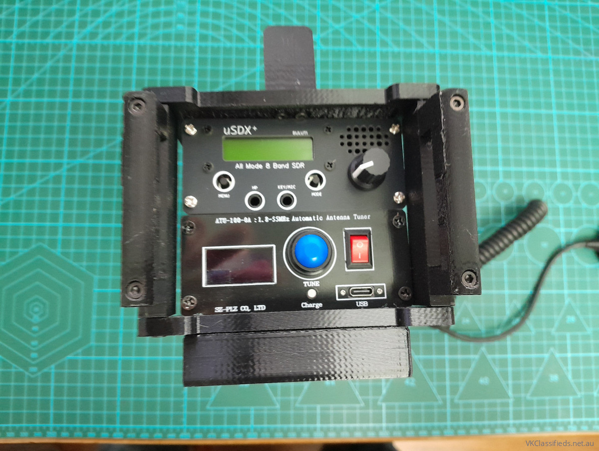 USDX+ V2 SDR Transceiver with tuner in a cage