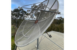 2300mm OD dish, rotor, feed horn.